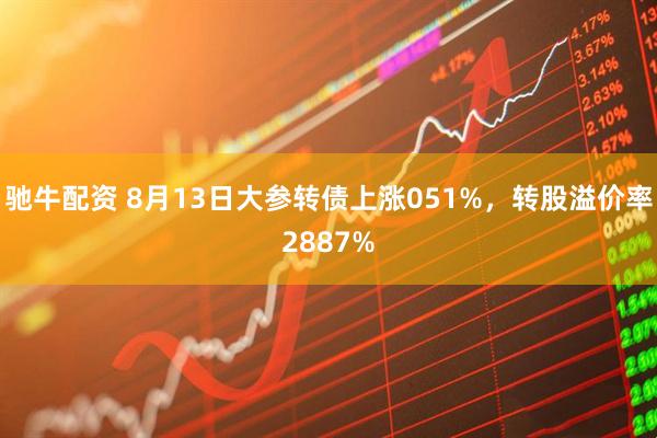 驰牛配资 8月13日大参转债上涨051%,转股溢价率2887%